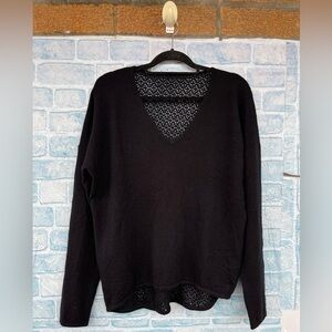 ALLUDE CASHMERE BACK SHEER SWEATER XL